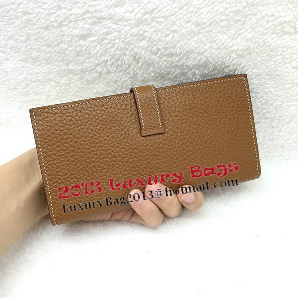 Hermes Bearn Japonaise Bi-Fold Wallet Litchi Leather A208 Wheat Hermes Bearn Japonaise Bi-Fold Wallet Litchi Leather A208 Wheat