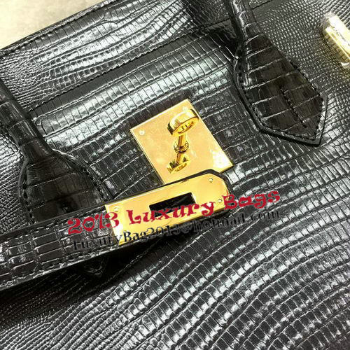 Hermes Birkin 30CM Tote Bags Lizard Leather H30LI Black Hermes Birkin 30CM Tote Bags Lizard Leather H30LI Black