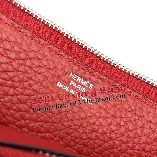 Hermes Evelyn Long Zip Wallet Litchi A808 Red Hermes Evelyn Long Zip Wallet Litchi A808 Red