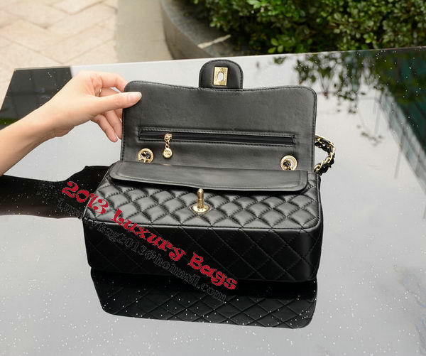 Chanel 2.55 Series Flap Bag Black Sheepskin Leather A1112 Gold Chanel 2.55 Series Flap Bag Black Sheepskin Leather A1112 Gold