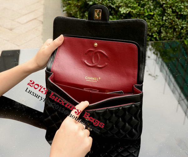 Chanel 2.55 Series Flap Bag Black Sheepskin Leather A1112 Gold Chanel 2.55 Series Flap Bag Black Sheepskin Leather A1112 Gold