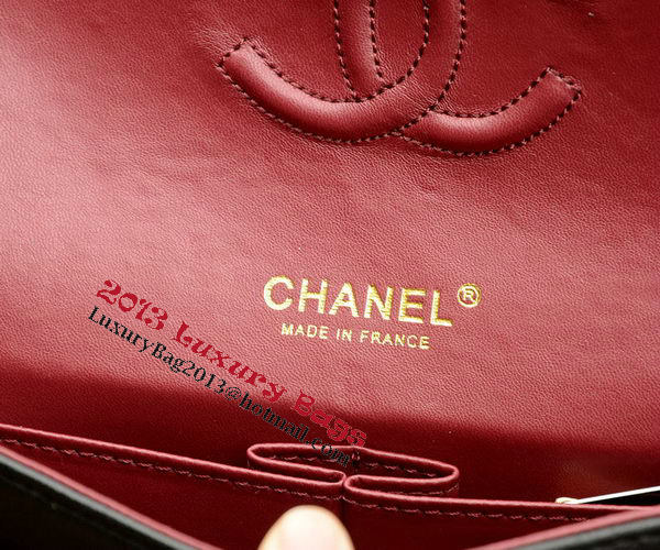 Chanel 2.55 Series Flap Bag Black Sheepskin Leather A1112 Gold Chanel 2.55 Series Flap Bag Black Sheepskin Leather A1112 Gold