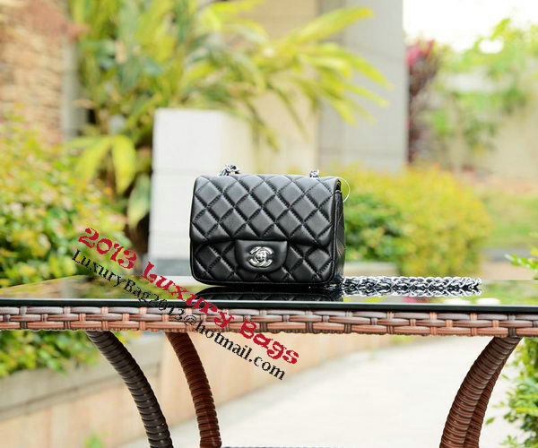 Chanel Classic MINI Flap Bag Black Sheepskin A37585 Silver Chanel Classic MINI Flap Bag Black Sheepskin A37585 Silver