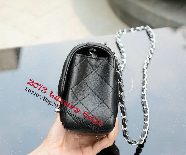 Chanel Classic MINI Flap Bag Black Sheepskin A37585 Silver Chanel Classic MINI Flap Bag Black Sheepskin A37585 Silver