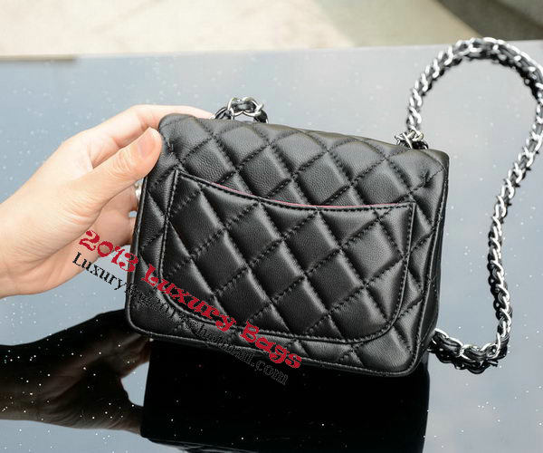 Chanel Classic MINI Flap Bag Black Sheepskin A37585 Silver Chanel Classic MINI Flap Bag Black Sheepskin A37585 Silver