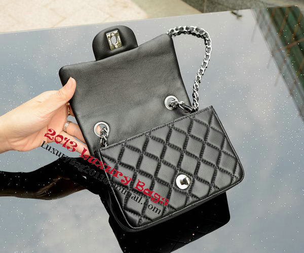 Chanel Classic MINI Flap Bag Black Sheepskin A37585 Silver Chanel Classic MINI Flap Bag Black Sheepskin A37585 Silver