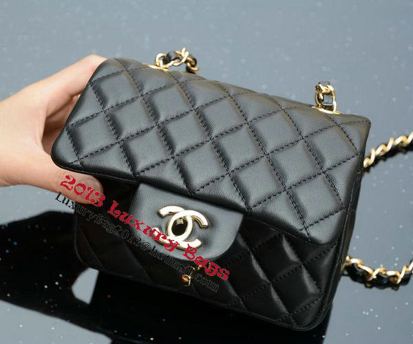 Chanel Classic MINI Flap Bag Sheepskin Leather A1115 Black Chanel Classic MINI Flap Bag Sheepskin Leather A1115 Black