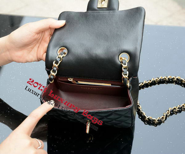 Chanel Classic MINI Flap Bag Sheepskin Leather A1115 Black Chanel Classic MINI Flap Bag Sheepskin Leather A1115 Black