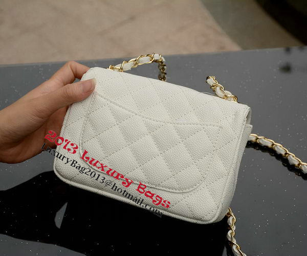 Chanel Classic MINI Flap Bag White Cannage Pattern A1115 Gold Chanel Classic MINI Flap Bag White Cannage Pattern A1115 Gold