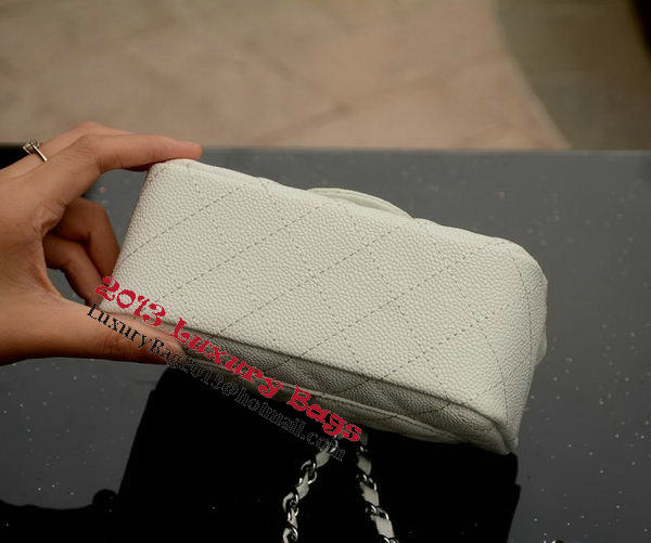 Chanel Classic MINI Flap Bag White Cannage Pattern A1115 Silver Chanel Classic MINI Flap Bag White Cannage Pattern A1115 Silver