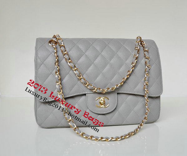 Chanel Jumbo Quilted Classic Flap Bag Grey Cannage Patterns A58600 Gold Chanel Jumbo Quilted Classic Flap Bag Grey Cannage Patterns A58600 Gold