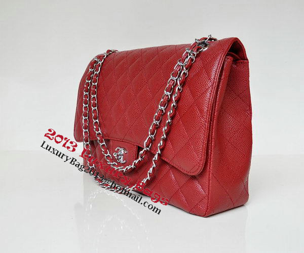 Chanel Maxi Quilted Classic Flap Bag Burgundy Cannage Patterns A58601 Silver Chanel Maxi Quilted Classic Flap Bag Burgundy Cannage Patterns A58601 Silver