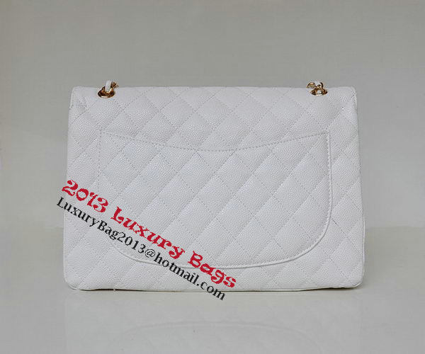 Chanel Maxi Quilted Classic Flap Bag White Cannage Patterns A58601 Gold Chanel Maxi Quilted Classic Flap Bag White Cannage Patterns A58601 Gold