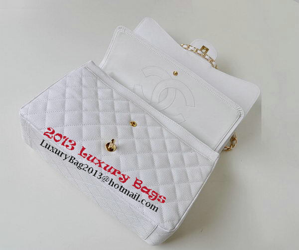 Chanel Maxi Quilted Classic Flap Bag White Cannage Patterns A58601 Gold Chanel Maxi Quilted Classic Flap Bag White Cannage Patterns A58601 Gold