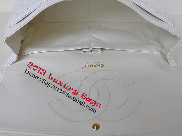 Chanel Maxi Quilted Classic Flap Bag White Cannage Patterns A58601 Gold Chanel Maxi Quilted Classic Flap Bag White Cannage Patterns A58601 Gold