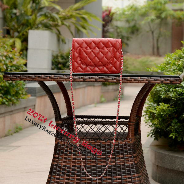 Chanel mini Flap Bag Red Sheepskin Leather A33814 Silver Chanel mini Flap Bag Red Sheepskin Leather A33814 Silver