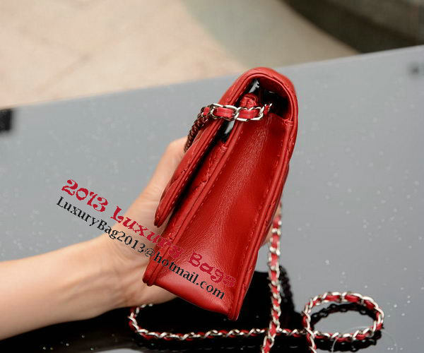 Chanel mini Flap Bag Red Sheepskin Leather A33814 Silver Chanel mini Flap Bag Red Sheepskin Leather A33814 Silver