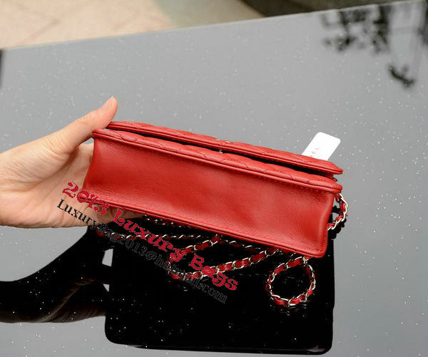 Chanel mini Flap Bag Red Sheepskin Leather A33814 Silver Chanel mini Flap Bag Red Sheepskin Leather A33814 Silver