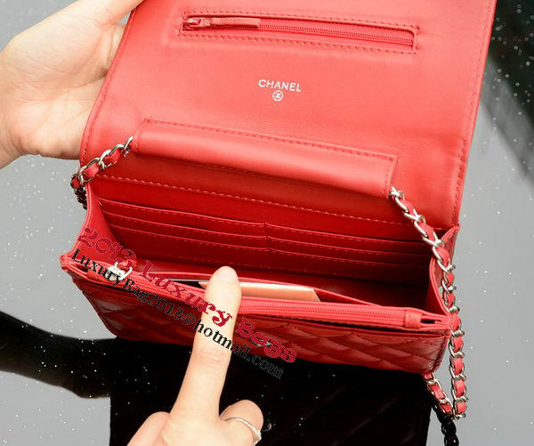 Chanel mini Flap Bag Red Sheepskin Leather A33814 Silver Chanel mini Flap Bag Red Sheepskin Leather A33814 Silver