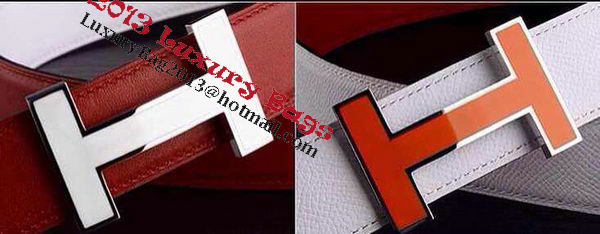 HERMES Belts HB1123 Red&White HERMES Belts HB1123 Red&White
