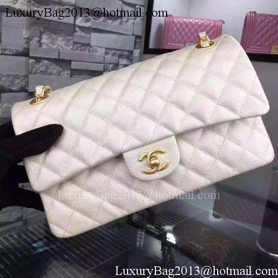 Chanel 2.55 Series Flap Bag OffWhite Cavier Leather A05480 Gold Chanel 2.55 Series Flap Bag OffWhite Cavier Leather A05480 Gold