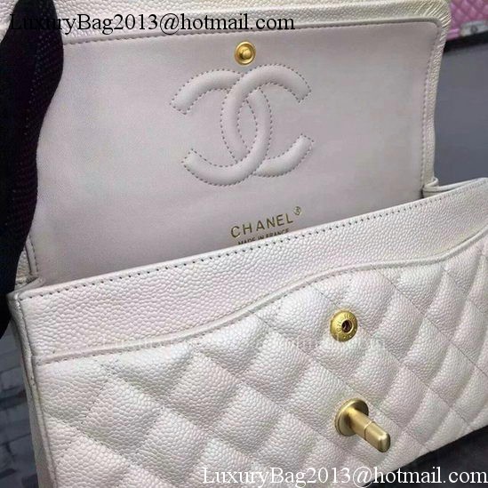 Chanel 2.55 Series Flap Bag OffWhite Cavier Leather A05480 Gold Chanel 2.55 Series Flap Bag OffWhite Cavier Leather A05480 Gold