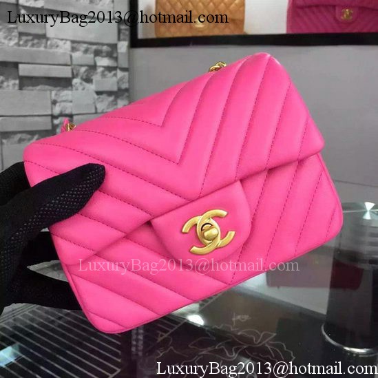 Chanel Classic mini Flap Bag Chevron Sheepskin Leather A68748 Rose Chanel Classic mini Flap Bag Chevron Sheepskin Leather A68748 Rose