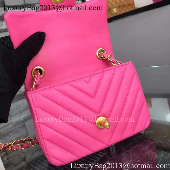 Chanel Classic mini Flap Bag Chevron Sheepskin Leather A68748 Rose Chanel Classic mini Flap Bag Chevron Sheepskin Leather A68748 Rose
