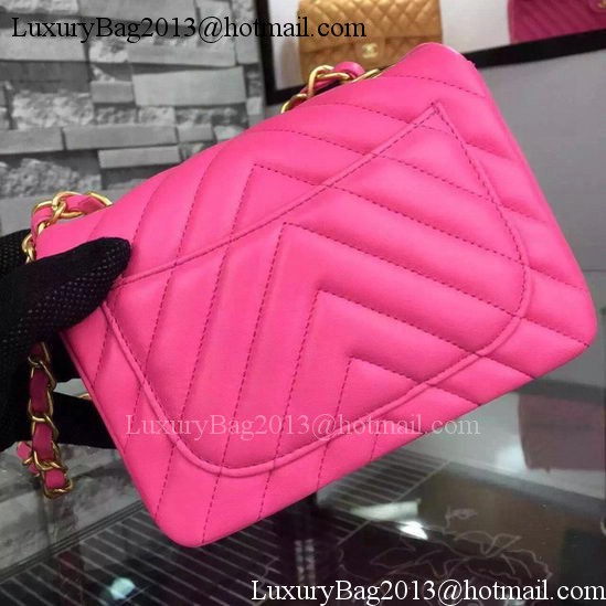 Chanel Classic mini Flap Bag Chevron Sheepskin Leather A68748 Rose Chanel Classic mini Flap Bag Chevron Sheepskin Leather A68748 Rose
