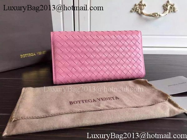 Bottega Veneta Intrecciato Nappa Tri-Flod Wallet BV150507 Pink Bottega Veneta Intrecciato Nappa Tri-Flod Wallet BV150507 Pink