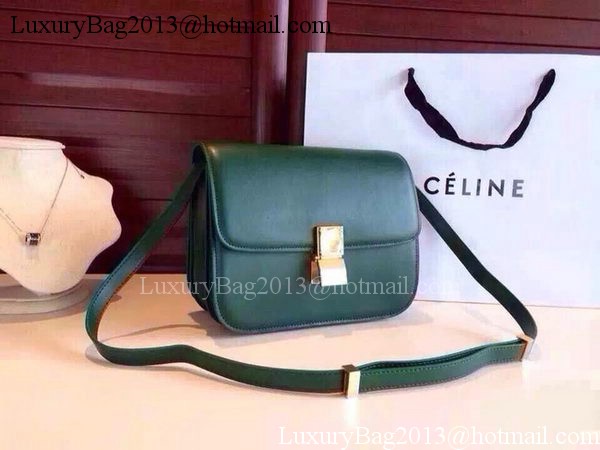 Celine Classic Box Flap Bag Calfskin Leather C2263 Green Celine Classic Box Flap Bag Calfskin Leather C2263 Green