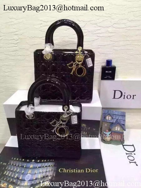 Dior Small Lady Dior Bag Patent Leather CD5502 Black Dior Small Lady Dior Bag Patent Leather CD5502 Black