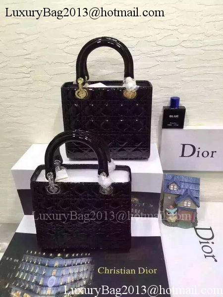 Dior Small Lady Dior Bag Patent Leather CD5502 Black Dior Small Lady Dior Bag Patent Leather CD5502 Black