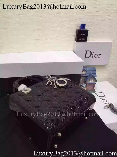 Dior Small Lady Dior Bag Patent Leather CD5502 Black Dior Small Lady Dior Bag Patent Leather CD5502 Black
