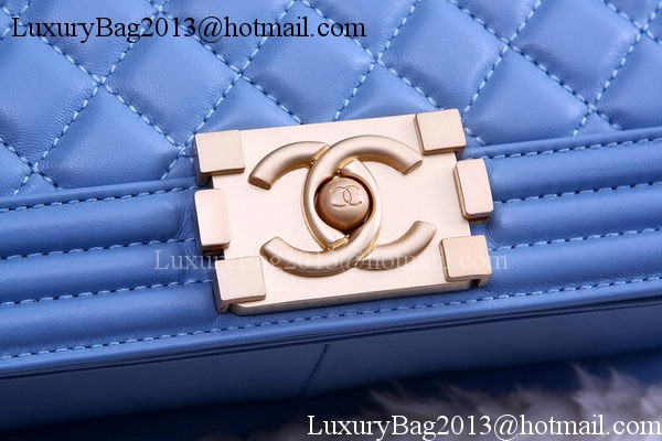 Boy Chanel Flap Shoulder Bag SkyBlue Sheepskin Leather A67086 Gold Boy Chanel Flap Shoulder Bag SkyBlue Sheepskin Leather A67086 Gold