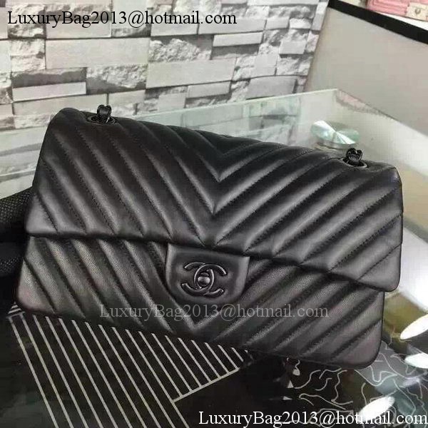 Chanel 2.55 Series Flap Bag Black Lambskin Chevron Leather A5023 Black Chanel 2.55 Series Flap Bag Black Lambskin Chevron Leather A5023 Black