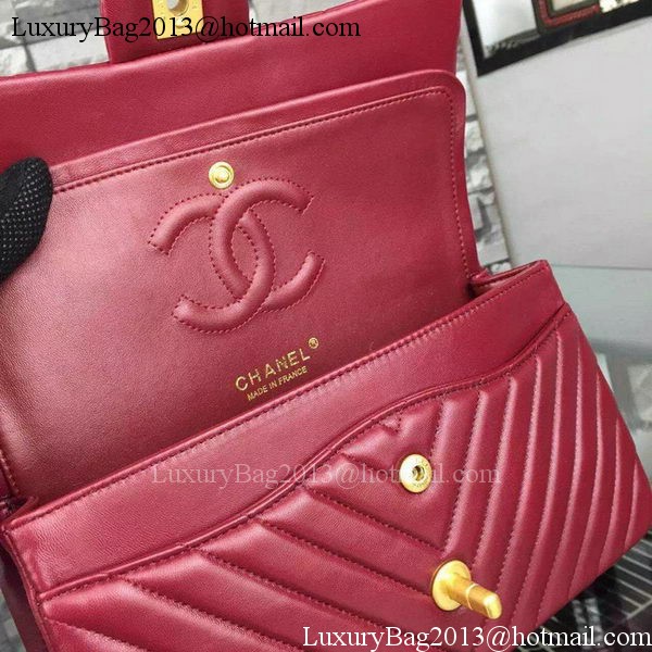 Chanel 2.55 Series Flap Bag Burgundy Lambskin Chevron Leather A5023 Gold Chanel 2.55 Series Flap Bag Burgundy Lambskin Chevron Leather A5023 Gold
