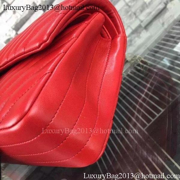 Chanel 2.55 Series Flap Bag Red Lambskin Chevron Leather A5023 Gold Chanel 2.55 Series Flap Bag Red Lambskin Chevron Leather A5023 Gold