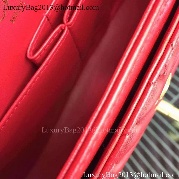 Chanel 2.55 Series Flap Bag Red Lambskin Chevron Leather A5023 Gold Chanel 2.55 Series Flap Bag Red Lambskin Chevron Leather A5023 Gold