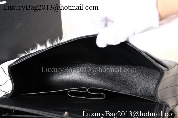 Chanel 2.55 Series Flap Bag Sheepskin Chevron Leather A1112 Black Chanel 2.55 Series Flap Bag Sheepskin Chevron Leather A1112 Black