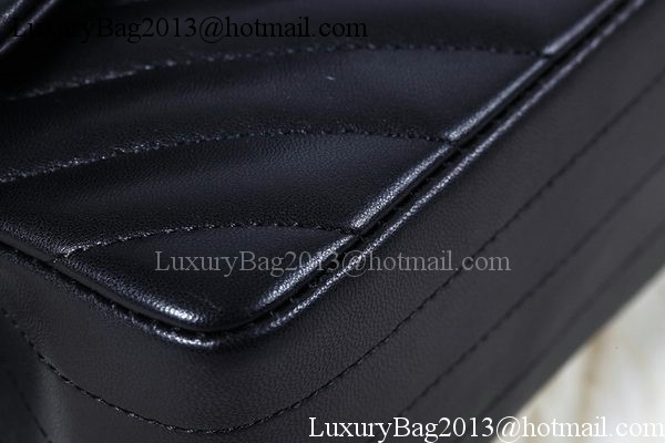 Chanel 2.55 Series Flap Bag Sheepskin Chevron Leather A1112 Black Chanel 2.55 Series Flap Bag Sheepskin Chevron Leather A1112 Black