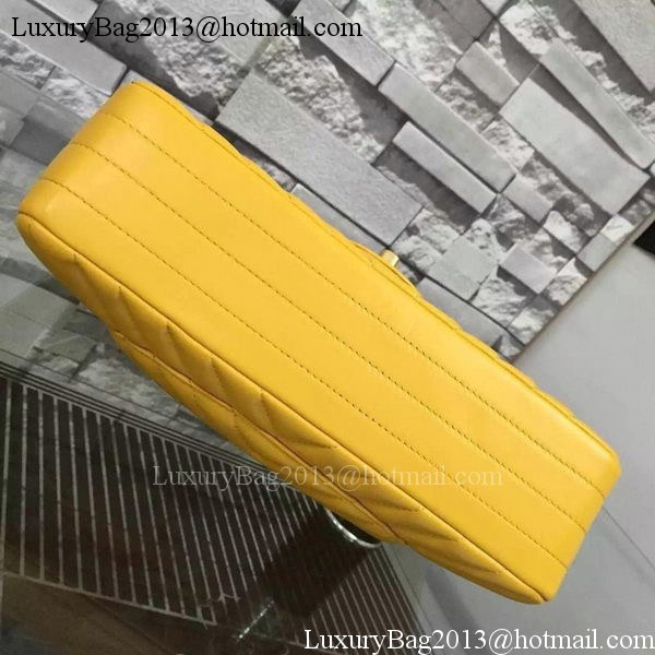 Chanel 2.55 Series Flap Bag Yellow Lambskin Chevron Leather A5023 Gold Chanel 2.55 Series Flap Bag Yellow Lambskin Chevron Leather A5023 Gold