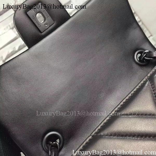 Chanel mini Classic Flap Bag Black Original Sheepskin Chevron Leather CHA5500 Black Chanel mini Classic Flap Bag Black Original Sheepskin Chevron Leather CHA5500 Black