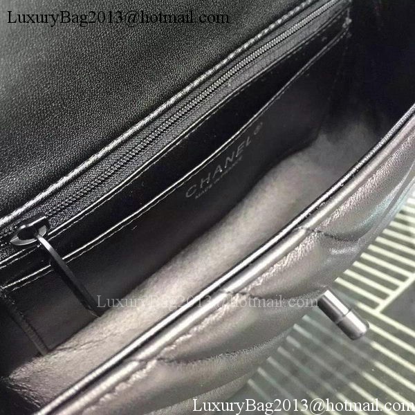 Chanel mini Classic Flap Bag Black Original Sheepskin Chevron Leather CHA5500 Black Chanel mini Classic Flap Bag Black Original Sheepskin Chevron Leather CHA5500 Black