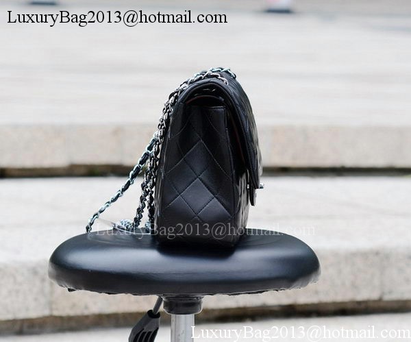 Chanel Jumbo Classic Black Sheepskin Flap Bag A58600 Silver Chanel Jumbo Classic Black Sheepskin Flap Bag A58600 Silver