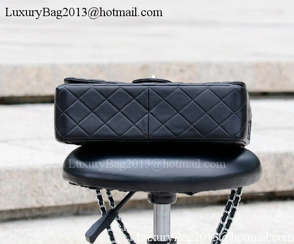 Chanel Jumbo Classic Black Sheepskin Flap Bag A58600 Silver Chanel Jumbo Classic Black Sheepskin Flap Bag A58600 Silver