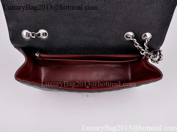 Chanel Jumbo Flap Bag Black Cannage Pattern A28600 Silver Chanel Jumbo Flap Bag Black Cannage Pattern A28600 Silver
