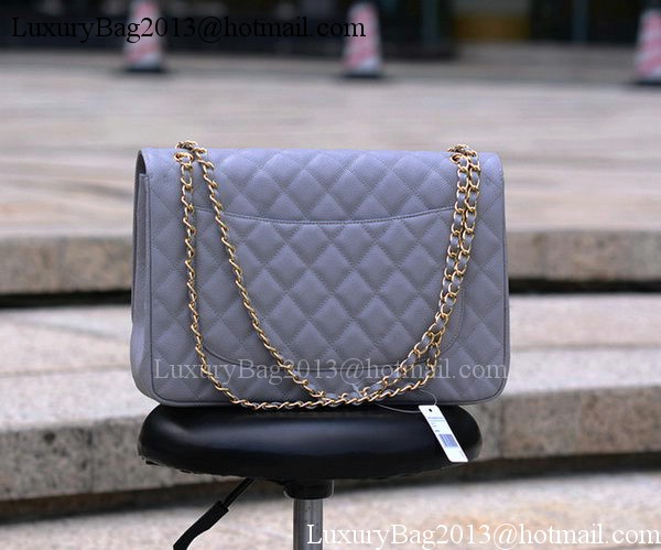 Chanel Maxi Quilted Classic Flap Bag Grey Cannage Pattern A58601 Gold Chanel Maxi Quilted Classic Flap Bag Grey Cannage Pattern A58601 Gold
