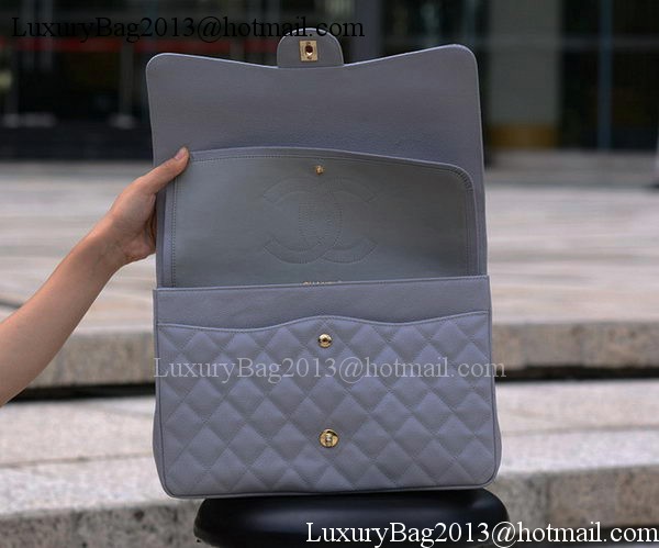 Chanel Maxi Quilted Classic Flap Bag Grey Cannage Pattern A58601 Gold Chanel Maxi Quilted Classic Flap Bag Grey Cannage Pattern A58601 Gold