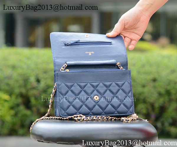 Chanel mini Flap Bags Blue Sheepskin Leather A33814 Gold Chanel mini Flap Bags Blue Sheepskin Leather A33814 Gold